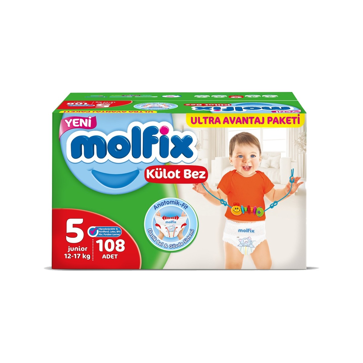 Molfix 5 Beden Ultra Avantaj Paketi Junior Külot Bez 1217KG 1 Paket