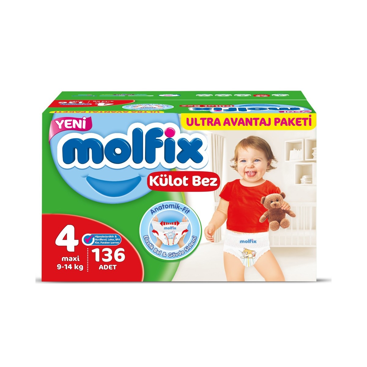 Molfix 4 Beden Ultra Avantaj Paketi Maxi Külot Bez 914KG 1 Paket 136